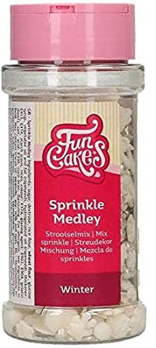 FunCakes Sprinkle Medley Winter: Zuckerstreusel, großartiger Geschmack, perfekt zum Dekorieren von Kuchen, Sprinkle Mix. 50 g.
