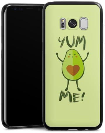 Slim Case extra dünn kompatibel mit Samsung Galaxy S8 Silikon Handyhülle schwarz Hülle Avocado grün Essen