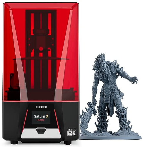 ELEGOO Saturn 3 MSLA 3D Harzdrucker mit 10 Zoll 12K Monochrom LCD Bildschirm, Voxeldance Tango Slicer und Mini Luftreiniger, Große Druckgröße von 218,88x122,88x250 mm³