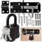 Door Lock Gate Bolt＆Door Latch Hasp,Stainless Steel Sliding Gate Bolt and Heavy Duty Door Lock, Padlock Shed Lock with Screws for Wooden Gates Garden Gate
