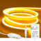 ShineBurky 5M Neon LED Strip Gelb, 12V Neon LED Streifen Dimmbar Flexibel Wasserdicht IP65 Lichtleiste Silikon LED Neon Lichtband für Wohnzimmer Schlafzimmer Wand Deko DIY (Inklusive Netzteil)