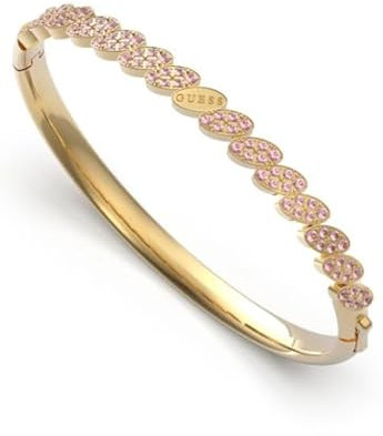 Guess Damen Armband Jubb01335Jwyglrs L Rose Zirkonia Blatt Armreif Gelbgold, Edelstahl