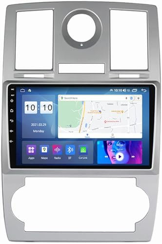 PLOKM 9 Zoll Touch Screen Fahrzeug Multimedia Player für J-eep Chrysler 300C 2004-2011, Radio mit Carplay Android Auto, Autoradio Android 12 Car Stereo mit Sat NAV M600S