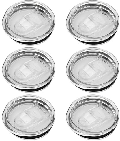 XNIVUIS 6 Stück 20 Unzen Travel Tumbler Deckel Ersatzdeckel Becher Ersatzdeckel aus Glas Kein Verschütten Reisebecherdeckel Auslaufsichere Schiebeabdeckungen Kunststoff (20 Unzen)
