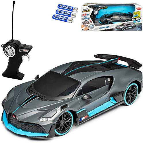 alles-meine.de GmbH Bugatti Chiron Divo Coupe Grau Version Ab 2018 2.4 GHz RC Funkauto - inklusive Akku Batterien - sofort startklar 1/24 Modell Auto mit individiuellem Wunschken..