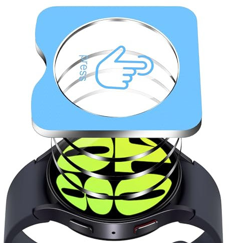 ZjoOoj [3 Piezas Protector de Pantalla Compatible con Samsung Galaxy Watch 7/ Watch 6/Watch 4/ Watch 5 44 mm Protector de Pantalla, Kit de instalación de alineación automática,Anti-rayuresear
