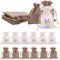 Lvjkes 12 Pezzi Sacchetti di lavanda, Sacchetti di asciugatrice di lavanda, Borsa per lavanda in cotone e lino con coulisse per lavanda, Spezie ed erbe aromatiche（Bianco e Lino）