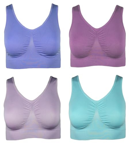 4er Pack Damen Komfort BH Seamless Bustier Top Shirt BH
