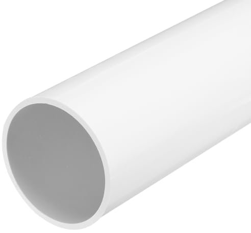 sourcing map 3.5 Inch PVC Rigid Tube Round Pipe 81.4mm ID 90mm OD 500mm White High Impact for Water Pipe, Crafts, Decoration, Cable Sleeve