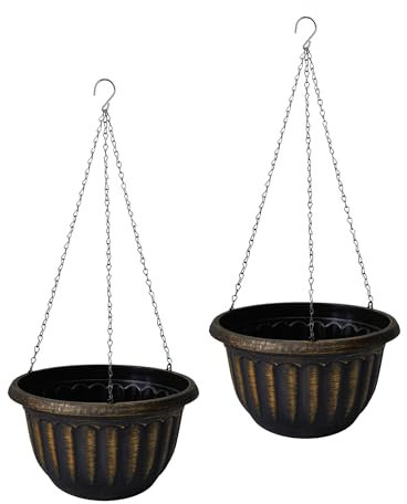 HTI living Blumenampel Nessa antik 2er-Set Blumentopf hängend Kunststoff