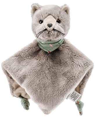Sterntaler Schmusetuch S Katze Lilly - Baby Kuscheltuch aus weichem Flausch - Baby und Kinder Schnuffeltuch zum Greifen und Entdecken - Baby Kuscheltier mit Rassel für zu Hause & Unterwegs, grau