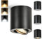 Gleonlux LED Deckenspot Aufbauspot Schwarz Dimmbar, Aufbaustrahler Schwenkbar mit GU10 Fassung, LED Spots 230V 5W CCT 3000K/4000K/6000K, Aufputz Spots Deckenstrahler aus Aluminium Downlight 4 Stück