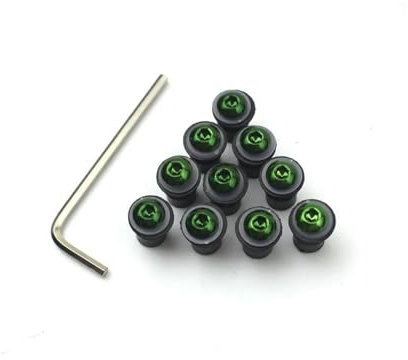 HUIGAR Visserie pour Bulle Moto pour Ya&MAHA MT07 MT09 MT10 MT01 5mm 10Pièces Boulons De Pare-Brise De Moto Vis Écrou De Fixation(Vert)