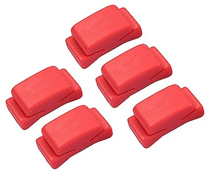 JOINPAYA R81rd Gitarren Plektrumhalter 5 Stück Rote Klemme für Plektren | Gummi, Kleiner Größe, Leicht zu Platzieren Am Kopf, für Gitarristen und Bassisten, Geschenk