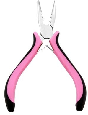Hair Extension Pliers,Hair Extensions Apply&Remove 3 Holes Pliers Stainless Steel Rust Free,Micro Rings Beads Professional Hair Extension Tool for Easy and Efficient Hair Extension(Pink)