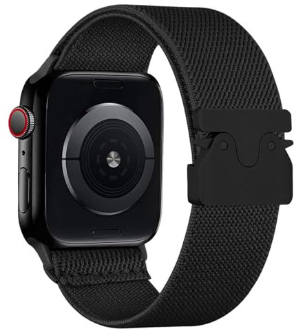 chinbersky Elastico Cinturino Compatibile con Cinturino Apple Watch 44mm 45mm 46mm 49mm 38mm 40mm 41mm 42mm, Fascia Regolabile in Tessuto Nylon Morbido per iWatch Serie 10 9 8 7 6 5 4 3 2 1 SE Ultra