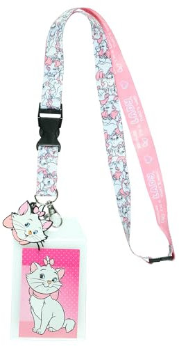 Disney Aristocats Porte-badge avec cordon Marie Because I'm a Lady Breakaway avec breloque en caoutchouc Marie de 5,1 cm