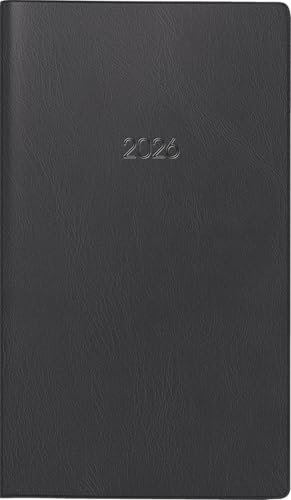 BRUNNEN Taschenkalender Mod. 750 2026 | A6, Kunststoff, schwarz