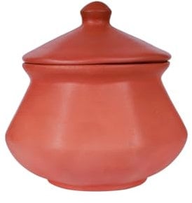 Handmade Clay Pahel/Clay Handi Unglazed Terracotta Curd Pot with Lid – Traditional Earthen Cookware for Curry, Biryani, Khichdi, Curd & Serving – Available in 3 Sizes (Small)