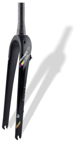 KANGXYSQ Gravel 700C Fourche Rigide for Vélos 28,6 Mm 1-1/8'' Tube Droit 1-1/2'' Tube Conique Fourches Avant Fibre De Carbone Vélos De Route Freins À Disque Fourches QR 9 Mm(Matte Black,Tapered)