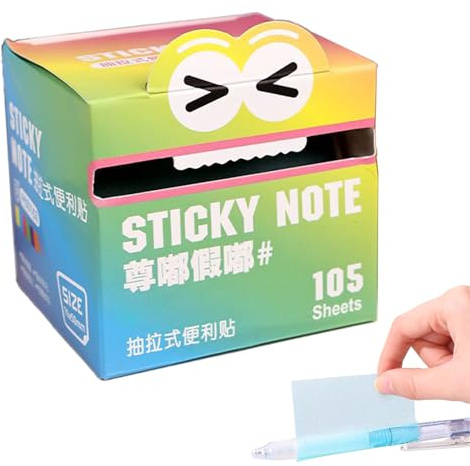 Adesivi Trasparenti | Adesivi - Memo Estraibili 105 Fogli/Rotolo Colorati per Scuola Casa Ufficio Promemoria Appunti Studenti