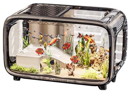 Aquarium Tank - Desktop Fischglas Für Schildkröten Und Fische - Acryl Behälter für Kampffische Schildkröten Wasserpflanzen-Landschaftsdisplay