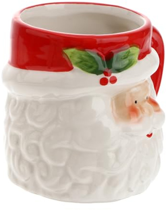 SMASOLO Taza de Cerámica con Diseño Papá Noel Taza de Agua y Leche para Navidad Regalo Original y Seguro para Fiestas y Uso Diario