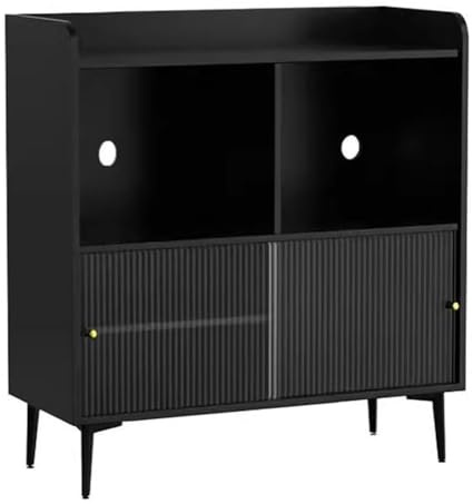 Stilvolles Esszimmer-Sideboard, Sideboard, nordisch, schlicht, schwarz, Wohnzimmer, Mikrowellen-Aufbewahrungsschrank (100 cm x 40 95 cm)