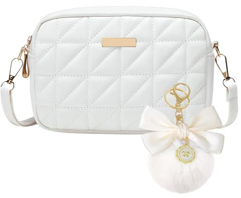 HTTDSLF Damen Umhängetasche Kleine, Klein Crossbody Bag mit Breitem, PU Leder Handy Schultertasche, Lingge Tasche Schultertasche für Damen