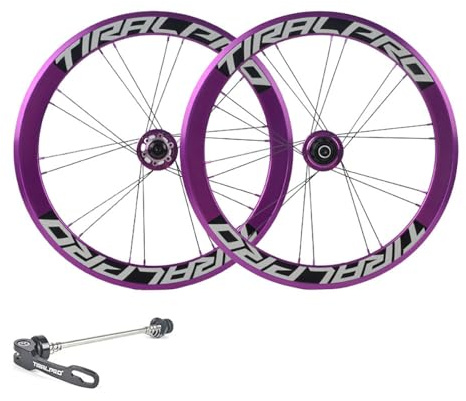 KUNYOS 406 451 Leichter Laufradsatz Klapprad BMX Fahrrad Laufrad Satz 20 Zoll Scheibenbremse Schnellspanner 40Mm Aluminium Felgen Kassette 8 9 10 11 Gang,Lila,405