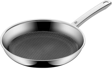WMF Profi Resist Stielpfanne, 20 cm, Bratpfanne, Kratzfest, PermaDur Antihaftversiegelung, mehrschichtiger Aufbau, Induktionspfanne, Backofengeeignet, Wärmereduzierende Griffe, Schüttrand, 1756240411