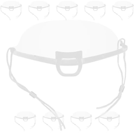 GATHINESS 10pcs Plastic Face Masks Anti-fog Nose Shield, Reusable Pe Spit Guard Mask for Kitchen and Catering, Human Centered Design for Hotels and Bbq
