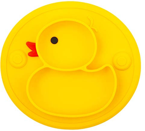 Novos Assiette à ventouse pour bébé silicone, plaque d'alimentation antidérapante pour tout-petits Les enfants avec une forte aspiration, solide et épaisse, set de table pour bébé avec compartiments