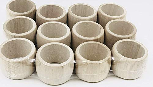 MGI DEVELOPPEMENT Artisanat Francais Traditionnel, Lot de 12 Ronds de Serviette en Bois Brut Made in France, Jura (à Laisser Brut ou à Personnaliser Vous-même)