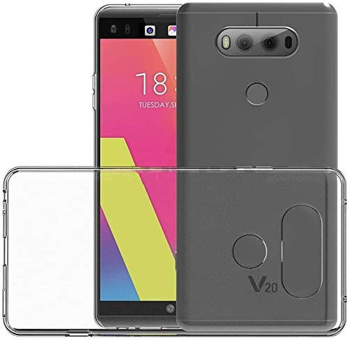 REY 3X Funda Carcasa Gel Transparente para LG V20, Ultra Fina 0,33mm, Silicona TPU de Alta Resistencia y Flexibilidad