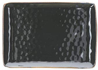 Rose e Tulipani Concerto Nero Vassoio Rettangolare 27X19Cm Stoneware