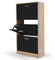 IDMarket - Zapatero de 18 pares KLARK imitación haya 3 puertas negras