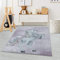 Carpetsale24 Kinderteppich Modern Einhorn Design Pastellfarben Violett 120 x 170 cm - Kurzflor Teppich Kinderzimmer Spielteppich Babyteppich für Junge und Mädchen Extra Weich Antiallergen Rechteckig