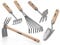 VITO Garden - Gartenwerkzeug Set aus Stahl und Holz - 5 Teile - traditionell geschmiedete und robuste Handwerkzeuge für Hobbygärtner und Gartenprofis (Set2)