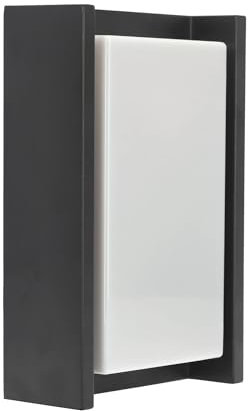 EDO Außenwandleuchte ATEA, Wandlampe aus Aluminium, schwarz, Glas, Deckenlampe LED, LED Deckenleuchte, LED Lampe, E27-Fassung, max. 40 Watt, IP44 Wasserdicht, für Garten, EDO777364