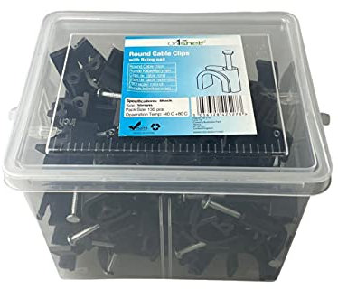 Kabelschellen, rund, Typ K, 16 mm, Schwarz, 130 Stück