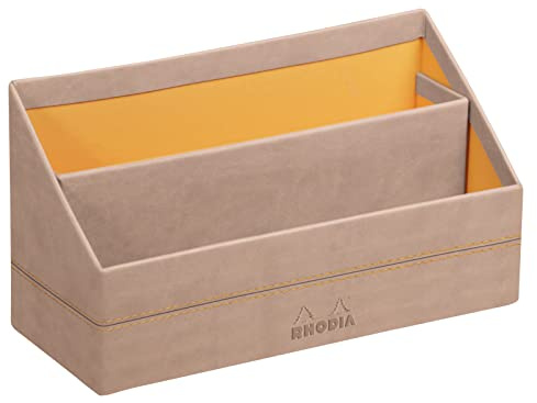 Rhodia 194607C - Briefablage 25x10x14cm, aus Kunstleder, elegant und praktisch, 1 Stück, Rosenquarz