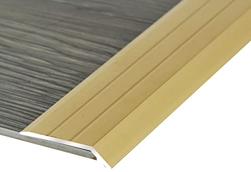 LAIDEPA Abdeckleisten Für Fußböden,Aluminium Übergangsprofil, Innen Außen Dekorativ Übergangsleiste, Böden Höhen-Ausgleichsprofil, Selbstklebend, Schnelle Montage,Gold,130cm (51.2in)