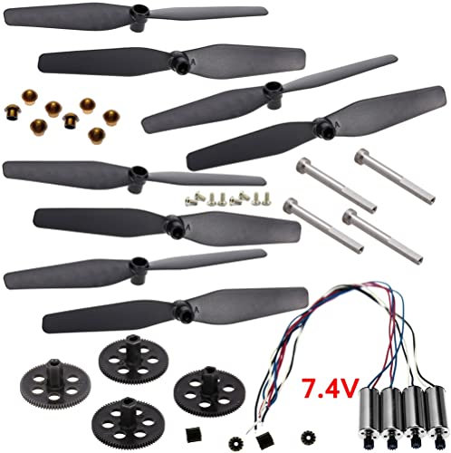 Zubehör für Drohnen S167 S166 RC Drohne SP500 Ersatzteile Kit Propellers Blades Schutzrahmen CSJ S167 GPS Quadcopter Arme Motorradwellenschrauben austauschbar (Color : 7.4V Motor Arms kitK)