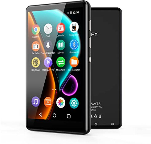 80GB MP3 player with Bluetooth and WiFi, SWOFY 4.0 full touch screen MP3 MP4 player, portable hi-fi, digital walkman music player with FM radio, recorder, e-book, browser (black)