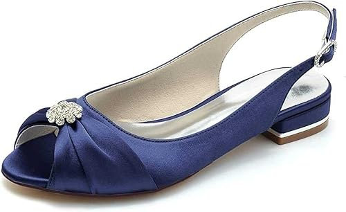 Women Ballet Flats Rhinestone Wedding Ballerina Shoes Dress Shoes For Special Occasions Peep Toe Flat Pumps For Wedding