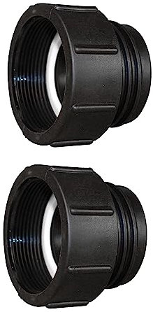 IBC Tankadapter, 5,1 cm (2 Zoll), Feingewinde auf Grobgewinde, S60 x 6, Behälter-Tank-Anschluss, Ersatz für Haus, Garten, Wasseranschlüsse, 2 Stück