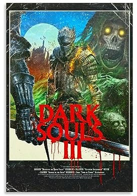 Dark Souls 3 Poster decorativo da parete su tela, stampa artistica moderna su tela, poster decorativo per camera da letto, 20 x 30 cm