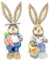 Bseical 2 Piezas Estatua De Conejo De Hierba De Pascua,Decoraciones De Conejito De Pascua,Paja Tejida Conejo De Pascua,Mesa De Conejo De Pascua,para Fiesta De Pascua Oficina En Casa Decoraciónr