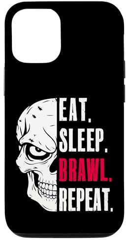 Eat Sleep Brawl Wiederhole lustige Videospieler-Spiele Hülle für iPhone 12/12 Pro